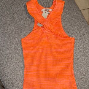 HUDSON Bright Orange Ribbed Tank Top